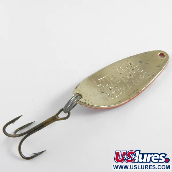 Vintage Seneca Little Cleo, 1/4oz Red / White / Gold fishing spoon #4340