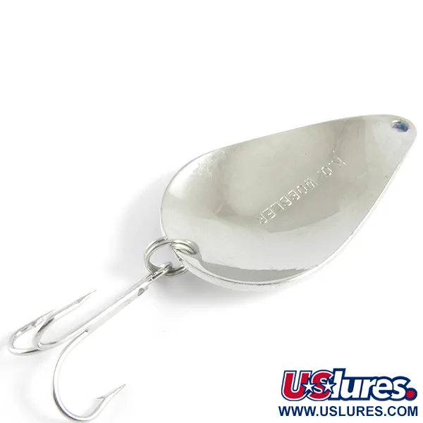 Vintage Acme K.O. Wobbler Glow, 3/4oz White / Blue / Nickel Glow in Dark fishing spoon #4344