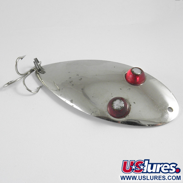 Vintage   Paul Bunyan Flash eye spoon, 3/4oz Nickel / Red Eyes fishing spoon #4353