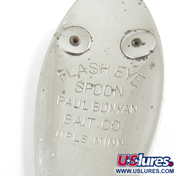 Vintage   Paul Bunyan Flash eye spoon, 3/4oz Nickel / Red Eyes fishing spoon #4353