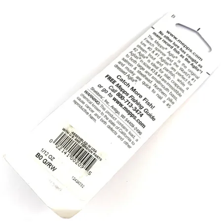 Mepps Aglia 0, 3/32oz Red / White spinning lure #4364