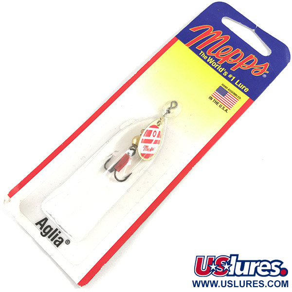   Mepps Aglia 0, 3/32oz Red / White spinning lure #4364