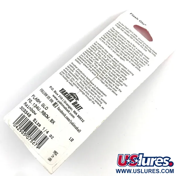  Yakima Bait Flash-GLO, 1/4oz Red / White / Green / Yellow spinning lure #4365