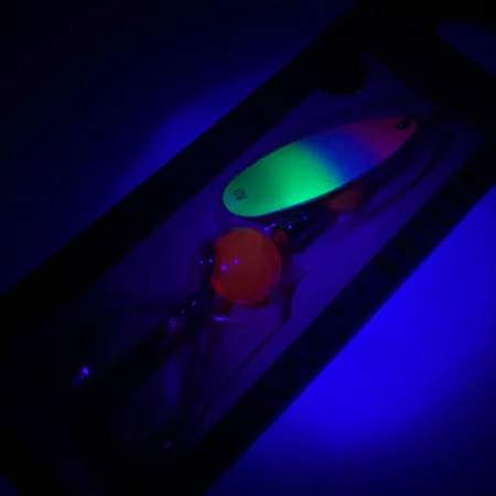 Yakima Bait Flash-GLO, 1/4oz Red / White / Green / Yellow spinning lure #4365