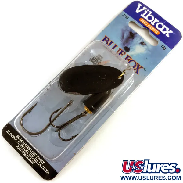 Blue Fox Super Vibrax 5, 1/2oz Black spinning lure #4369
