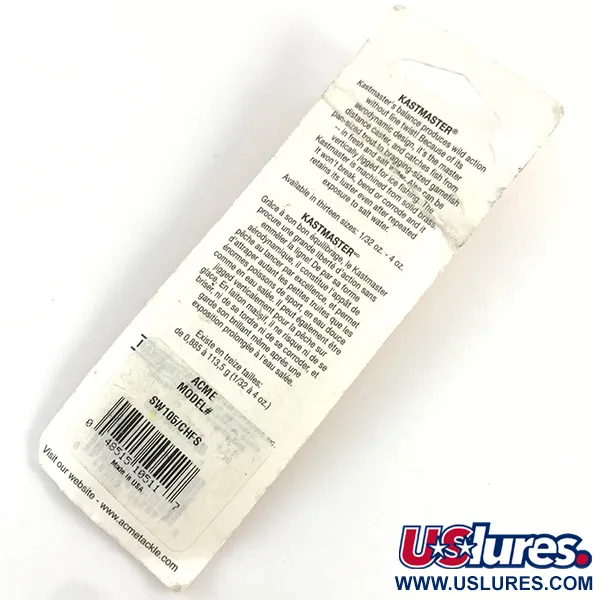 Acme Kastmaster, 1/8oz Nickel/orange UV glows fishing spoon #17561