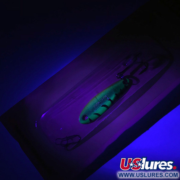  Acme Kastmaster, 1/8oz Fire Tigerv UV Glow in UV light, Fluorescent fishing spoon #4382