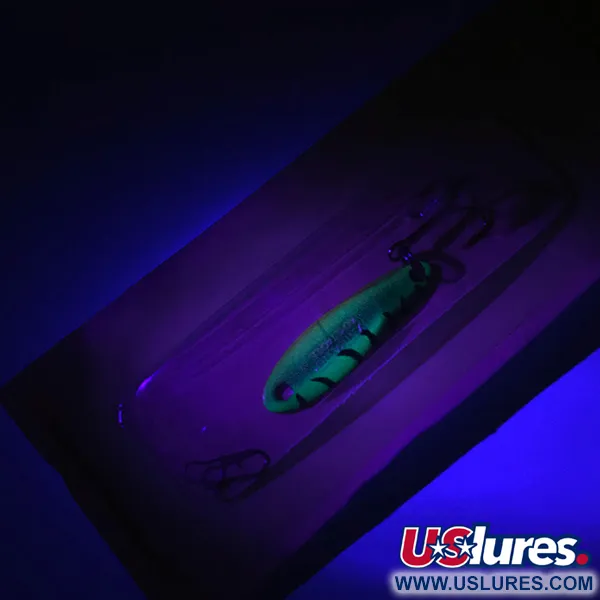 Acme Kastmaster, 1/8oz Fire Tigerv UV Glow in UV light, Fluorescent fishing spoon #4382