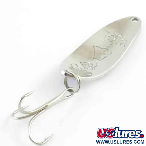 Vintage Seneca Little Cleo (Hula Girl), 1/3oz Nickel / Blue fishing spoon #4391