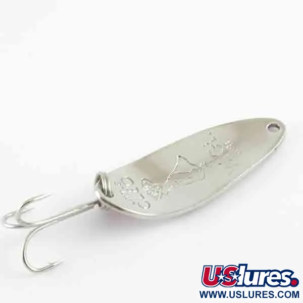 Vintage Seneca Little Cleo (Hula Girl), 1/3oz Nickel / Pink fishing spoon #4392