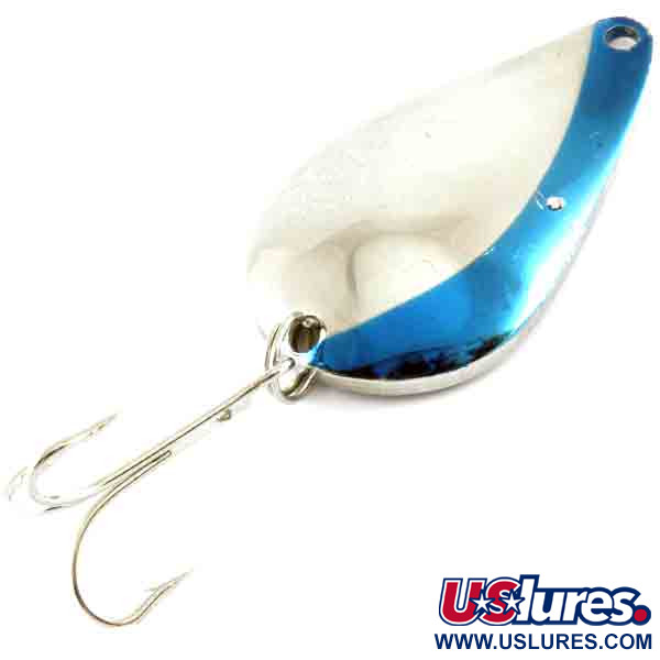 Vintage Acme K.O. Wobbler, 3/4oz Nickel / Blue fishing spoon #4394