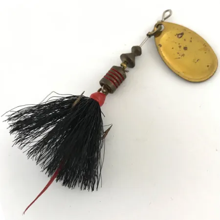 Vintage Mepps Aglia 2 dressed, 3/16oz Gold spinning lure #4419