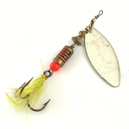 Vintage Mepps Aglia Long 2, 1/4oz Silver / Golden Glitter spinning lure #4421