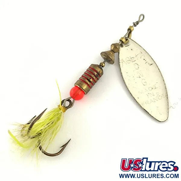 Vintage   Mepps Aglia Long 2, 1/4oz Silver / Golden Glitter spinning lure #4421