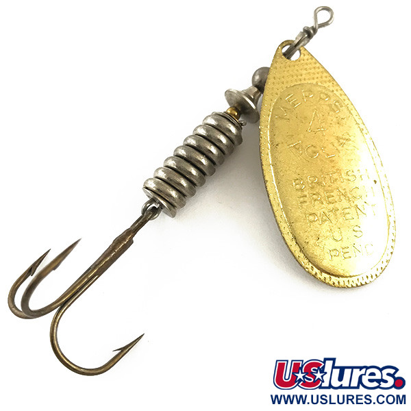 Vintage   Mepps Aglia 4, 1/3oz Gold spinning lure #4423