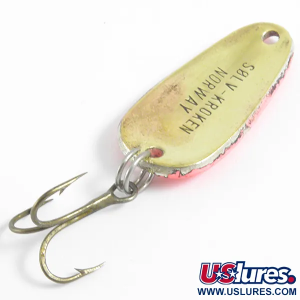 Vintage Sølvkroken , 1/4oz Red / Gold fishing spoon #4437