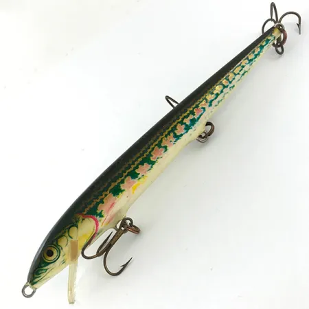 Vintage Rapala Original Floater, 1/4oz Red / Golden / Green fishing lure #4453