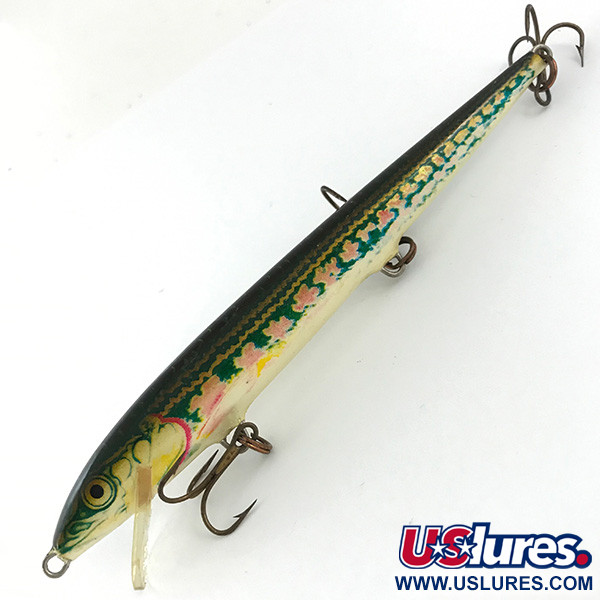 Vintage   Rapala Original Floater, 1/4oz Red / Golden / Green fishing lure #4453