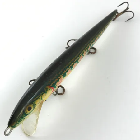 Vintage Rapala Original Floater, 1/4oz Red / Golden / Green fishing lure #4453