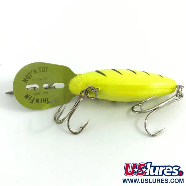 Vintage Storm Hot'N Tot Thin Fin, 1/4oz Yellow Tiger fishing lure #4455