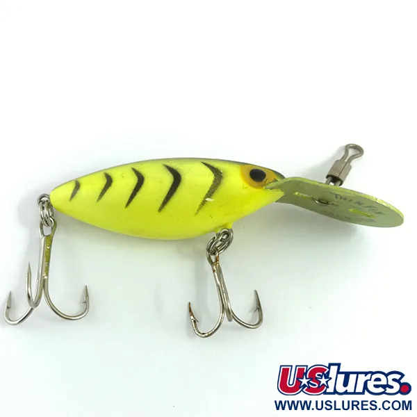 Vintage Storm Hot'N Tot Thin Fin, 1/4oz Yellow Tiger fishing lure #4455