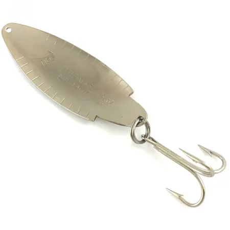 Vintage Thomas Buoyant, 3/4oz Nickel / Red / Yellow fishing spoon #4468