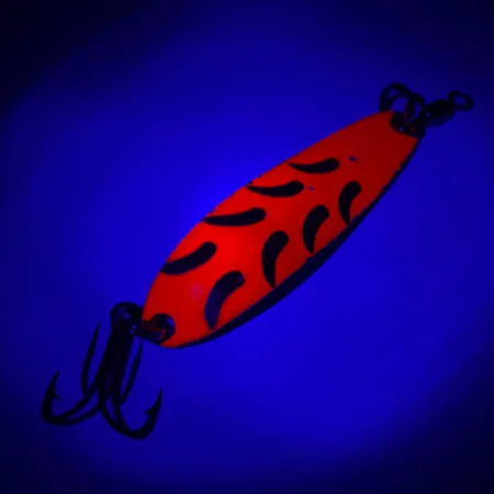 Vintage Luhr Jensen Krocodile Die #3 UV, 1/3oz Pink / Gold fishing spoon #4471