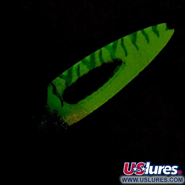 Vintage Blue Fox Bue Fox Trixee UV Glow, 2/5oz Fluorescent UV, Glow in Dark fishing spoon #4477
