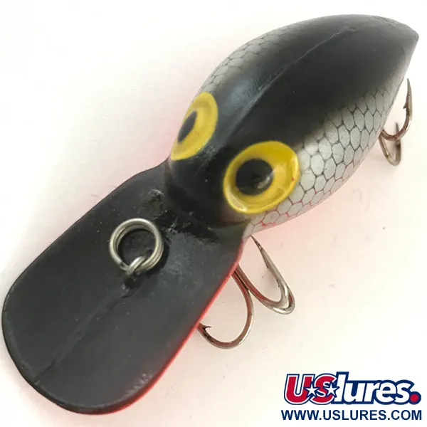 Vintage Storm Wiggle Wart, 2/5oz Black / Red / Gray fishing lure #4486