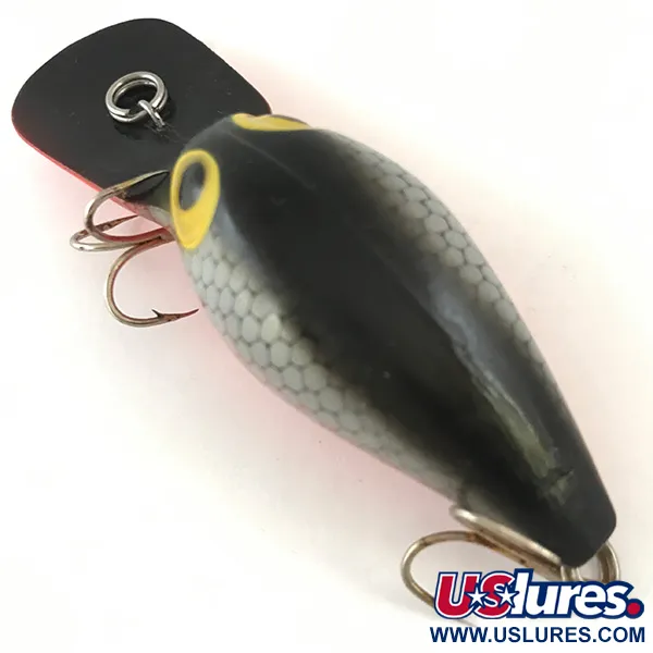 Vintage Storm Wiggle Wart, 2/5oz Black / Red / Gray fishing lure #4486