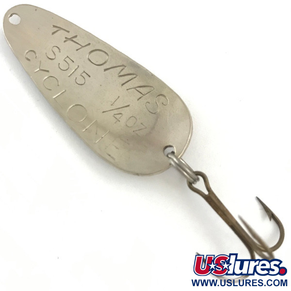 Vintage   Thomas Cyclone, 1/4oz Nickel / Red fishing spoon #4506