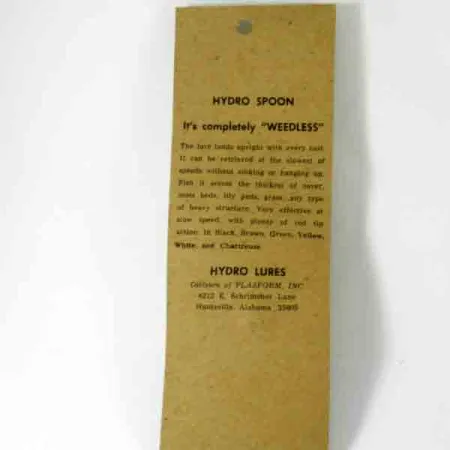 Hydro Lures Weedless Hydro Spoon, 1/2oz Yellow / Red fishing spoon #4510