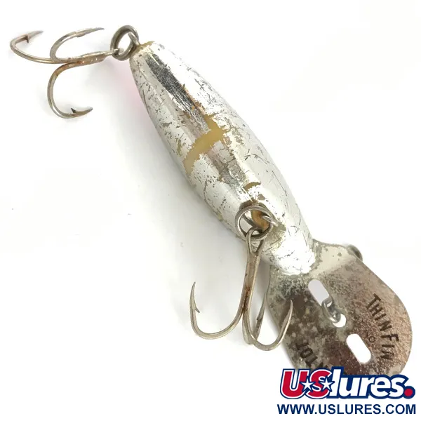 Vintage Storm Hot N'Tot Thin Fin, 1/4oz Silver / Red fishing lure #4518