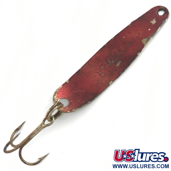 Vintage  Advance tackle Stinger, 3/16oz Black / Red Metallic fishing spoon #4524