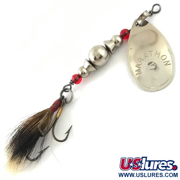 Vintage   Marathon 3, 1/4oz Nickel spinning lure #4544