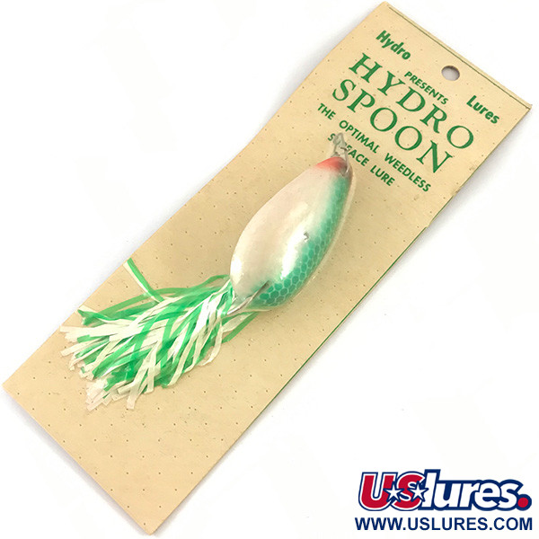 Hydro Lures Weedless Hydro Spoon, 1/2oz White / Green fishing