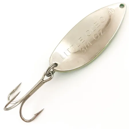 Vintage Acme Little Cleo UV, 3/4oz Yellow / Green / Nickel fishing spoon #4564
