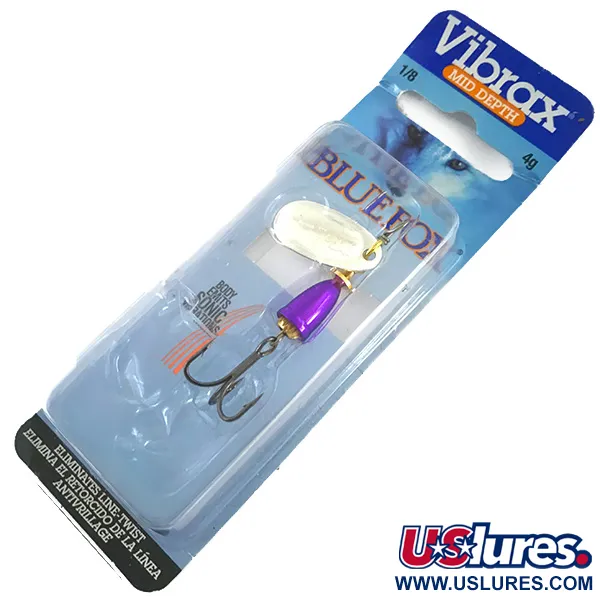 Blue Fox Super Vibrax 1, 1/8oz Silver / purple spinning lure #4572
