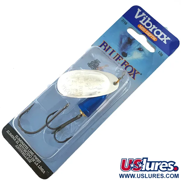 Blue Fox Super Vibrax 5, 1/2oz Silver / Blue spinning lure #4574