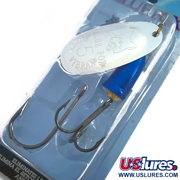 Blue Fox Super Vibrax 5, 1/2oz Silver / Blue spinning lure #4574