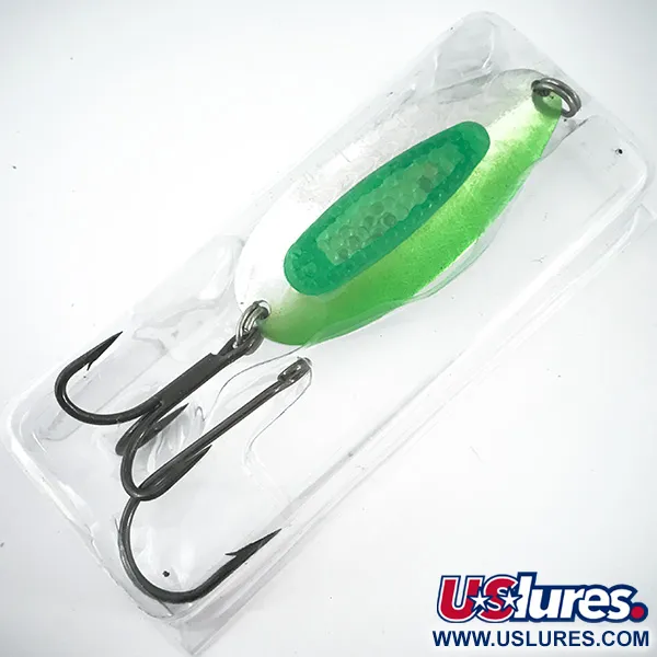   Blue Fox Rattlin Pixee UV, 3/4oz Nickel / Green fishing spoon #4575