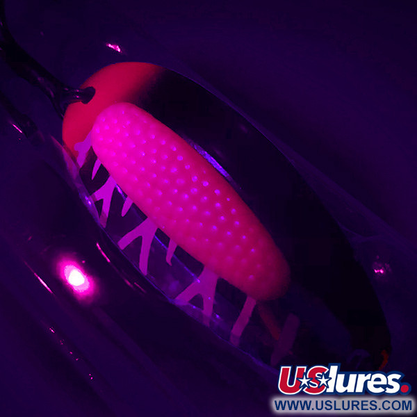   Blue Fox Rattlin Pixee UV, 3/4oz Nickel / Fluorescent Pink fishing spoon #4576