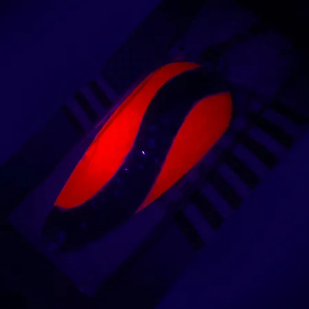 Rainbow Plastics Pot-O-Gold UV, 1/2oz Fluorescent Orange UV Glow in UV light, Fluorescent fishing spoon #4597