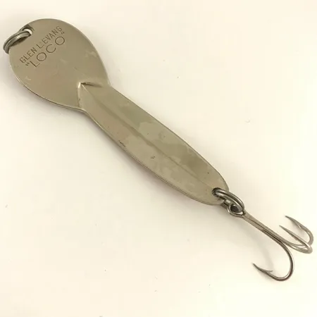 Vintage Loco 4 Glen Evans, 3/4oz Nickel / Red fishing spoon #4600