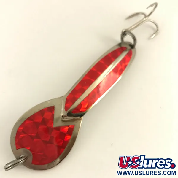 Vintage Loco 4 Glen Evans, 3/4oz Nickel / Red fishing spoon #4600