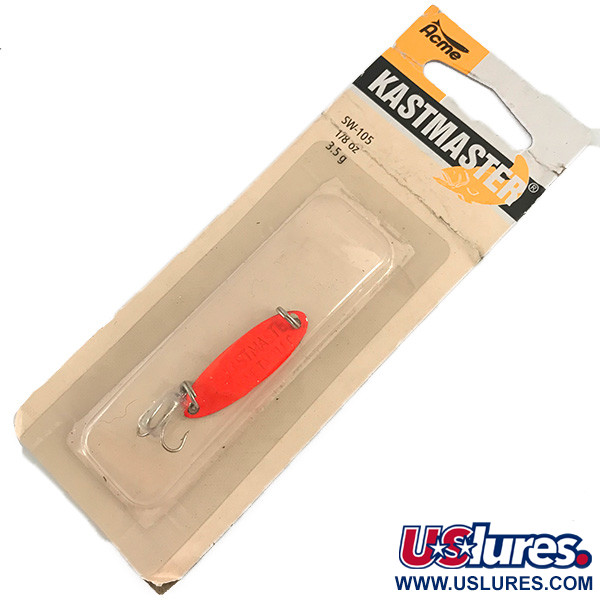  Acme Kastmaster UV, 1/8oz Fluorescent Orange UV Glow in UV light, Fluorescent fishing spoon #4604