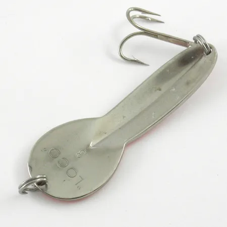 Vintage Glen Evans Loco 3, 3/5oz Fluorescent Orange / Nickel fishing spoon #4610