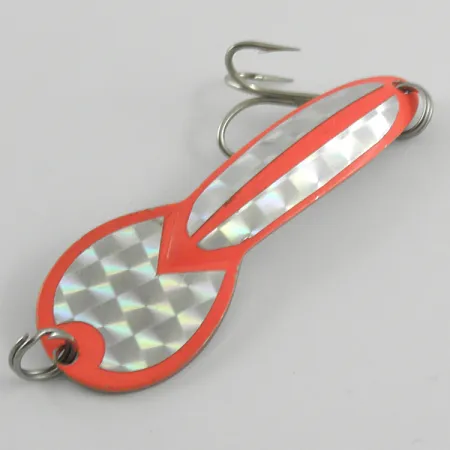 Vintage Glen Evans Loco 3, 3/5oz Fluorescent Orange / Nickel fishing spoon #4610