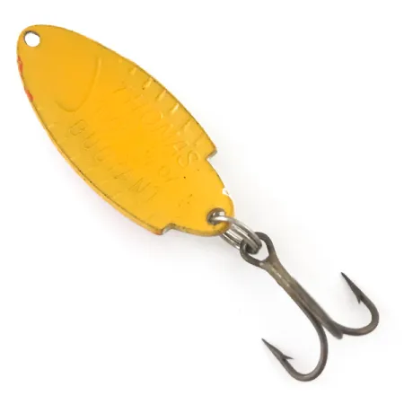Vintage Thomas Buoyant, 3/16oz White Trout / Yellow fishing spoon #4612