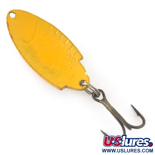 Vintage   Thomas Buoyant, 3/16oz White Trout / Yellow fishing spoon #4612